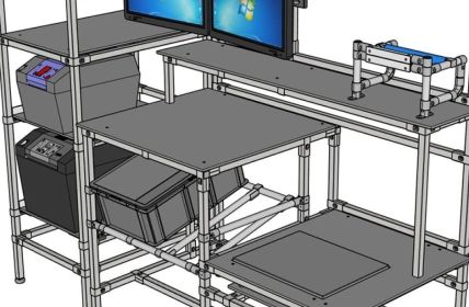 Modular ergonomische Arbeitsplatzsysteme passen sich dynamischen Industrieprozessen flexibel (Foto: NeoLog GmbH)